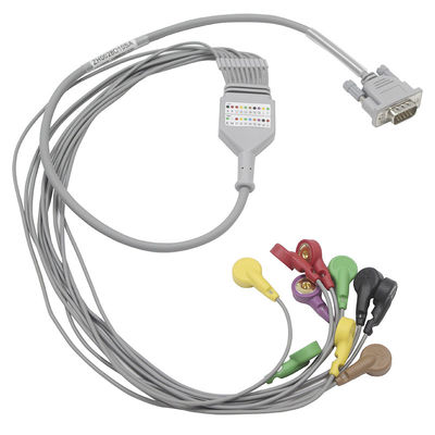 MEIGAOYI ECG হোল্টার কেবল 15pin Ecg লিড ওয়্যার 10 লিড স্ন্যাপ