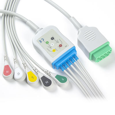 GE Marquette CBM-05NA-10AS-0001 ECG কেবল এবং Leadwires 5 Lead IEC স্ন্যাপ 11pin সংযোগকারী ECG কেবল