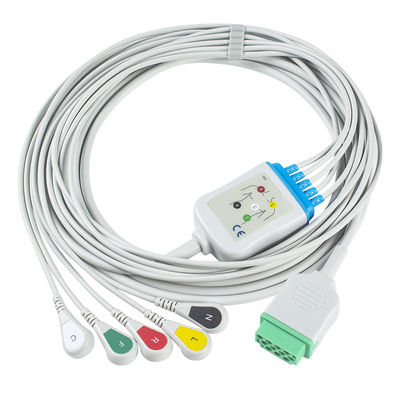 GE Marquette CBM-05NA-10AS-0001 ECG কেবল এবং Leadwires 5 Lead IEC স্ন্যাপ 11pin সংযোগকারী ECG কেবল