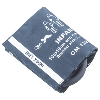 10-19cm পুনঃব্যবহারযোগ্য NIBP কাফ নাইলন একক টিউব M1571A শিশুর রক্তচাপ কাফ