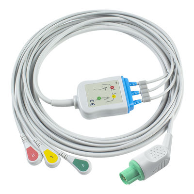 Hellige Compatible Direct-Connect ECG Cable and lead wires for 3Lead IEC Snap 3Lead IEC স্ন্যাপের জন্য হেল্লিজে সামঞ্জস্যপূর্ণ ডাইরেক্ট-কানেক্ট ইসিজি ক্যাবল এবং লিড ওয়্যার