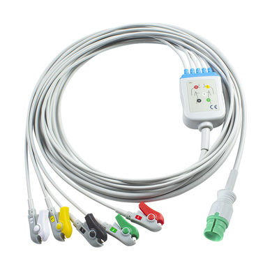 Promed PM-12 PM-12C PM-12D ইসিজি ক্যাবল এবং লিডওয়্যার 14 পিন সংযোগকারী ইসিজি ক্যাবল 3 লিড আইইসি স্ন্যাপ