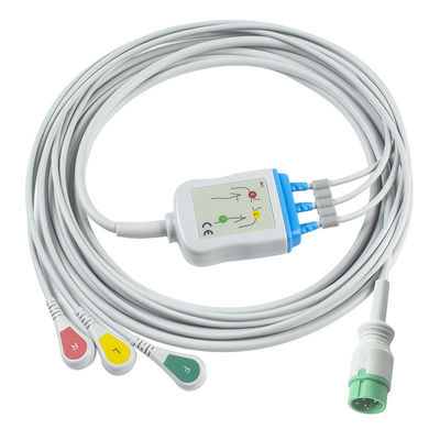 Zoll এক টুকরা ইসিজি ক্যাবল এবং সীসা তারগুলি 6Pin ইসিজি ক্যাবল 3 চ্যানেল ইসিজি ক্যাবল
