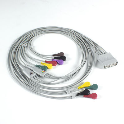 PH Telemetry Holter ECG 10Lead ECG Cable Holter IEC Snap এর জন্য সামঞ্জস্যপূর্ণ