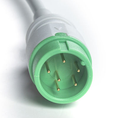 ধূসর সামঞ্জস্যপূর্ণ IVY 5Lead EKG ক্যাবল AHA স্ন্যাপ 1m 3.0 ব্যাসার্ধ