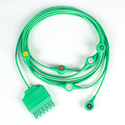 MS14682 ইসিজি ক্যাবল ড্রাগার ইসিজি একক পিন একক লিড 6Lead Leadwires IEC স্ন্যাপ