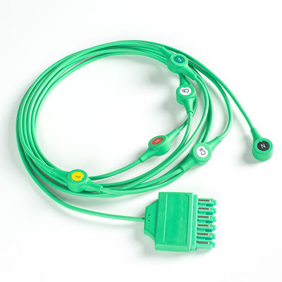 MS14682 ইসিজি ক্যাবল ড্রাগার ইসিজি একক পিন একক লিড 6Lead Leadwires IEC স্ন্যাপ