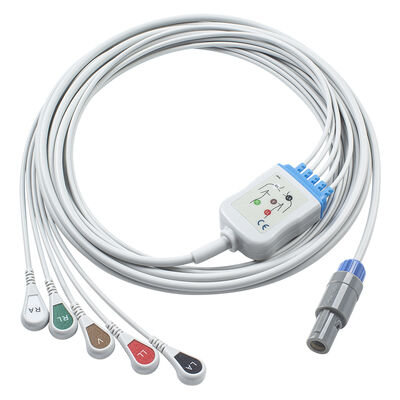 Epsilon Lemo 6Pin ECG কেবল এবং লিডওয়্যার ECG কেবল 3 5 লিড IEC AHA স্ন্যাপ গ্র্যাবার ক্লিপ