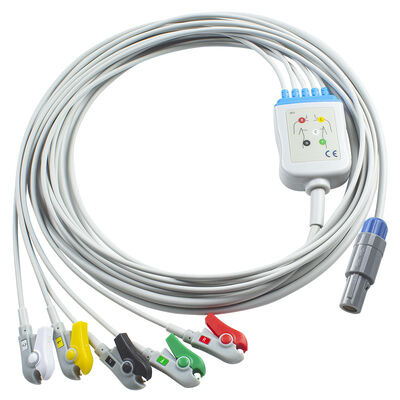 Epsilon Lemo 6Pin ECG কেবল এবং লিডওয়্যার ECG কেবল 3 5 লিড IEC AHA স্ন্যাপ গ্র্যাবার ক্লিপ