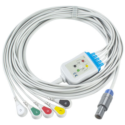 Epsilon Lemo 6Pin ECG কেবল এবং লিডওয়্যার ECG কেবল 3 5 লিড IEC AHA স্ন্যাপ গ্র্যাবার ক্লিপ