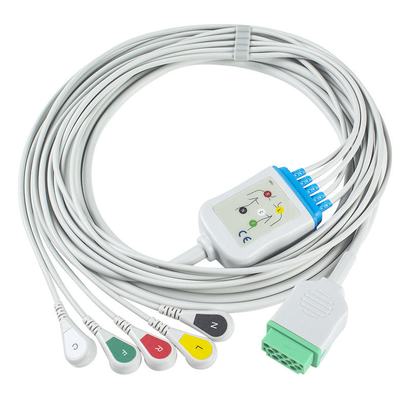 GE Marquette CBM-05NA-10AS-0001 ECG কেবল এবং Leadwires 5 Lead IEC স্ন্যাপ 11pin সংযোগকারী ECG কেবল