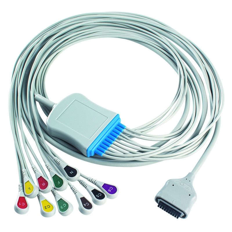 EDAN Dx12 10লিড ইসিজি হোল্টার ক্যাবল স্ন্যাপ 2.2M ট্রাঙ্ক ক্যাবল এবং লিডওয়্যার দৈর্ঘ্য 0.8/1.2M