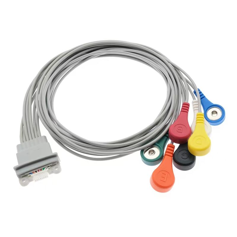 Schiller Medilog AR12 প্লাস ইসিজি হোল্টার ক্যাবল 7Lead IEC স্ন্যাপ AR4 প্লাস FD5 এর জন্য সামঞ্জস্যপূর্ণ