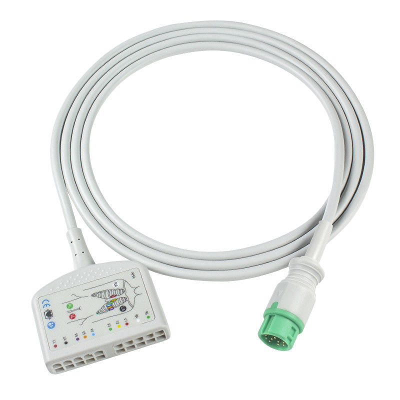 TPU Dynascope DS-5100E 12Pin ECG রোগীর ক্যাবল 10Lead প্রাপ্তবয়স্ক/শিশুদের জন্য সামঞ্জস্য