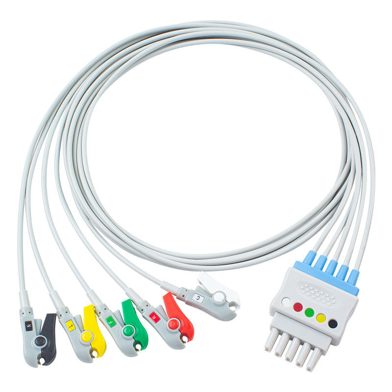 P-Hilips M1625A 989803104521 ECG লিড ওয়্যার 6 লিড কেবল IEC ক্লিপ MP 20 IntelliVue MX800