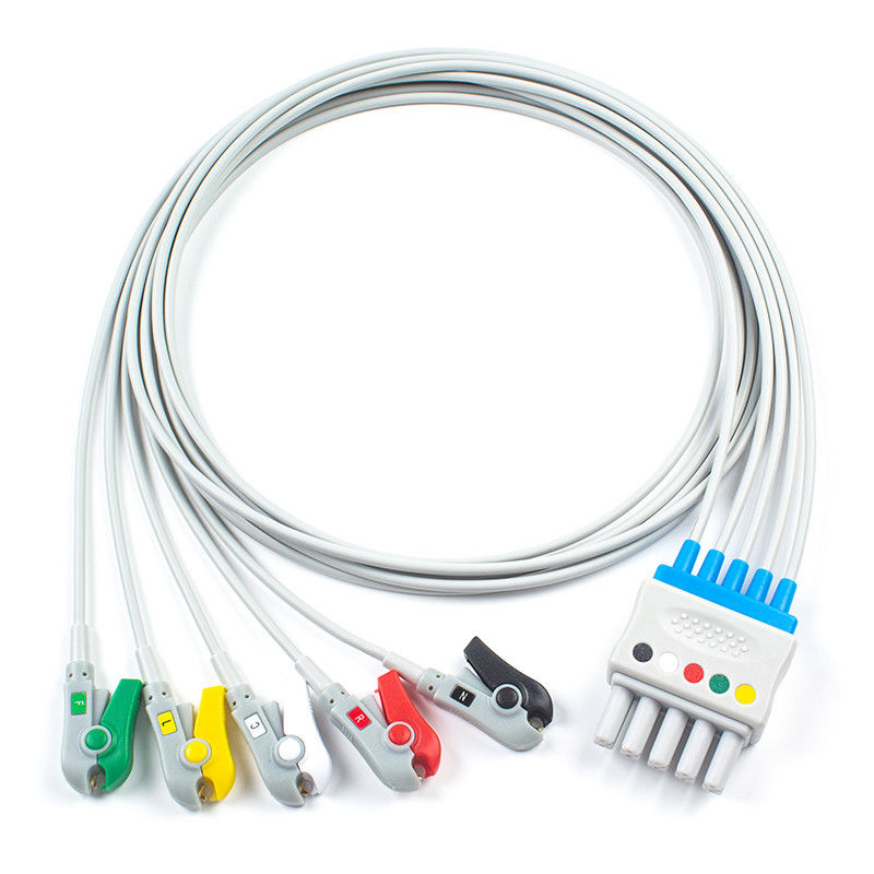 S-iemens Drager ECG Leadwires 5956359 MP03414 5 লিড গ্র্যাবার ক্লিপকে ডুয়াল 5 পিন সংযোগকারীতে সেট করুন