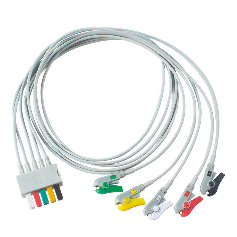 Mindray Datascope ECG Leadwires 0012-00-1514-03 5 লিড গ্র্যাবার ক্লিপ ইসিজি লিড ওয়্যার