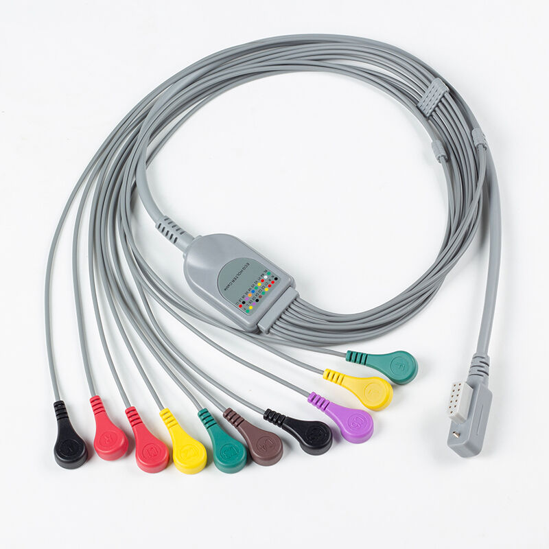 JincoMed 10 Lead MIC-12H-3 MIC-12H-3S MIC-12H-3L MIC-12H-3G ECG EKG Holter Cables Holter 11Pin ECG EKG Cable and Leadwires