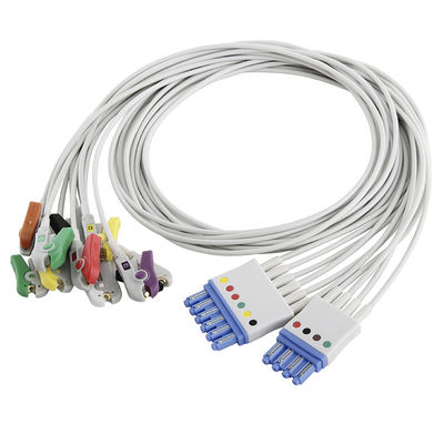P-Hilips 4+6 ECG Leadwires TPU মেটেরিয়াল IEC 4.0 কলা EKG লিডওয়্যারস
