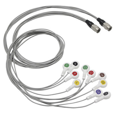 TPU ECG Holter Cable Shanghai Quntian এবং Leadwires 10 Lead IEC Snap