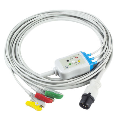 AAMI 6Pin ECG কেবল এবং Leadwires 3 লিড IEC ক্লিপ সংযোগকারী ECG কেবল