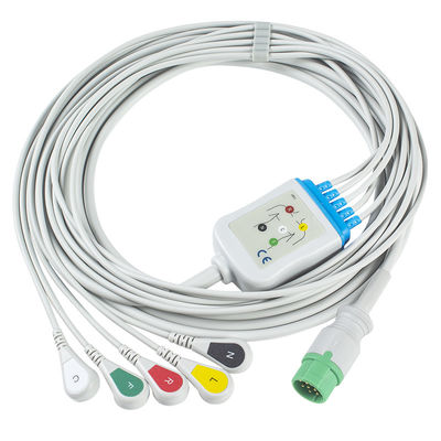 Mennen ECG কেবল এবং Leadwires 5 Lead IEC ক্লিপ 12Pin সংযোগকারী ECG কেবল