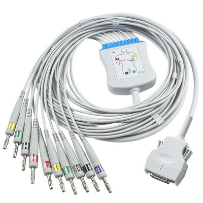 ELI 100, ELI 200, ELI 50 Banana 4.0 এর জন্য Mortara Direct Connect EKG Cable 9293-021-50 ECG কেবল